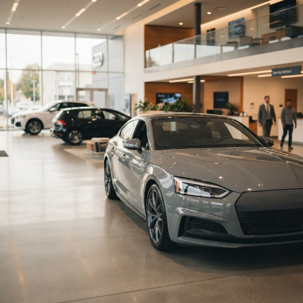 A clean, well-lit dealership showroom